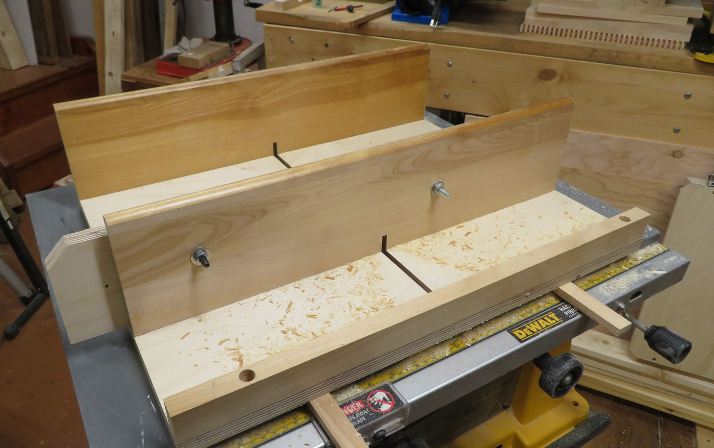 Finished Jig on Table Saw Sled, Rear View