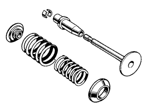 Illustration of Triumph valves, valve springs, and collets