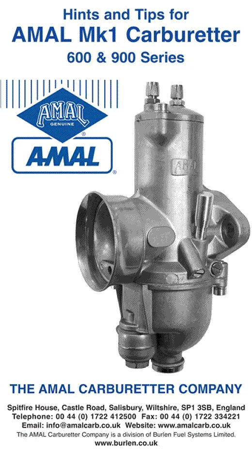 Amal Mk1 Carburettor: Amal Frontispiece