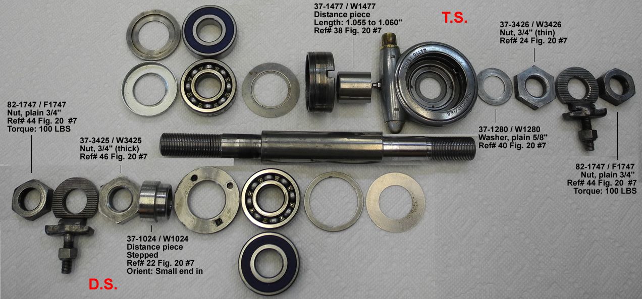 photograph illustration of a 1969 Triumph T120R rear axle nuts and distance pieces
