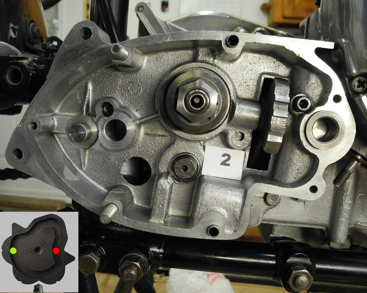 Inner quadrant shown in 2nd gear